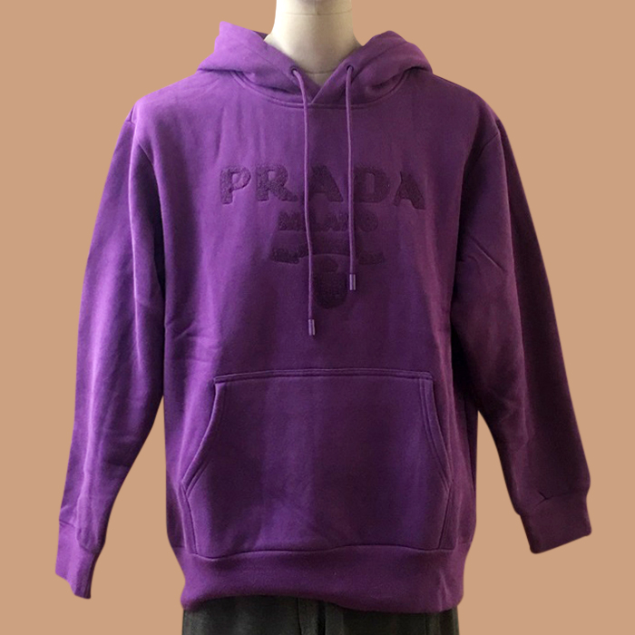 プラダ ユニセックス カジュアル パープル フーディーTシャツ - PradaPurple  - pra02875x