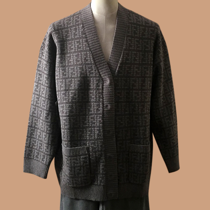 フェンディ ユニセックス Vネック ベージュ カーディガン - - fen01297x