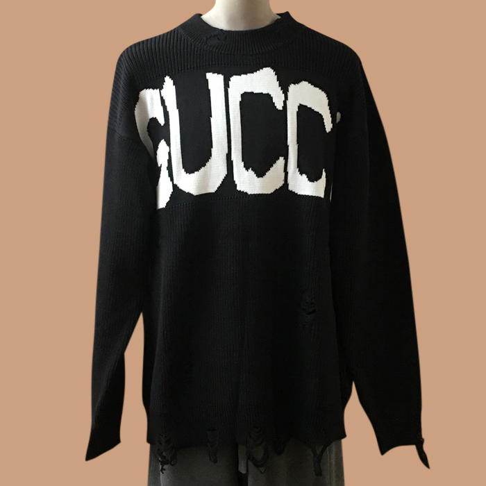 グッチ メンズ ブラック タートルネック セーター - - Gu106x