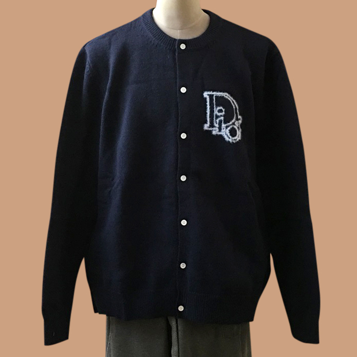 ディオール ユニセックス ネイビー クルーネック カーディガン -  - di53x