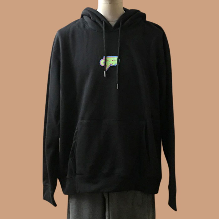 オフホワイト メンズ カジュアル ブラック フーディーTシャツ -   - off0869x