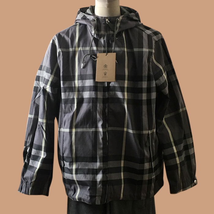 バーバリー メンズ クラシック グレー リバーシブル ジャケット - Gray - bur04525x