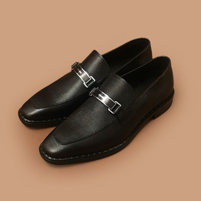 プラダ メンズ レザーローファー Size ブラック -  Pra02536x Black