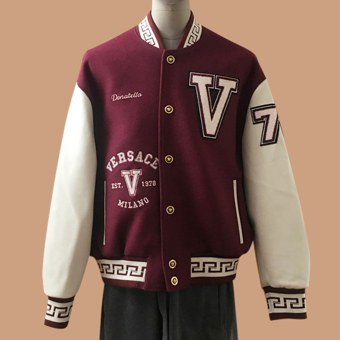 ヴェルサーチ メンズ カジュアル バーガンディ ジャケット -  Burgandy - ver0924x