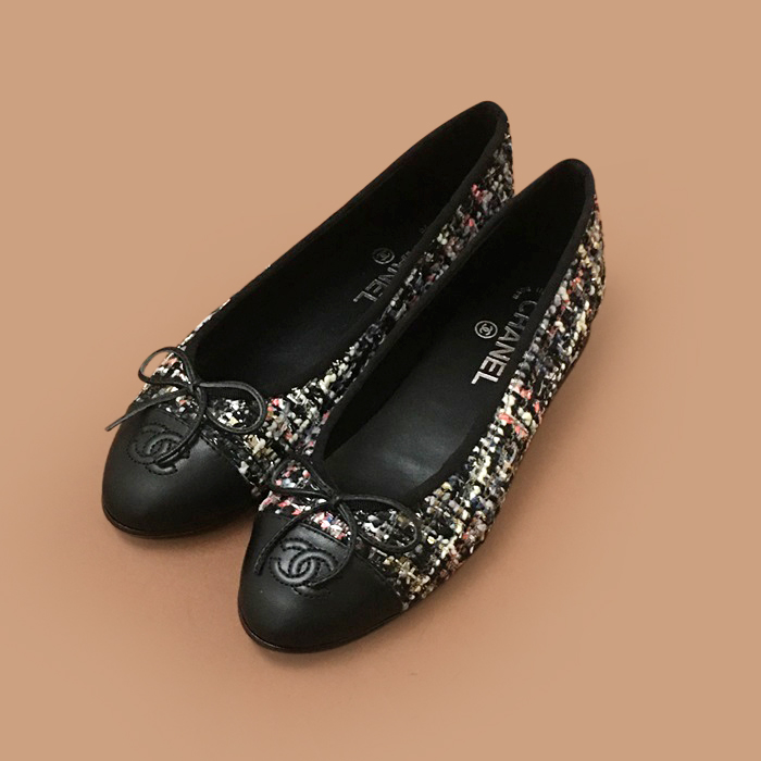 シャネルレディース ブラック フラット -  Shoes