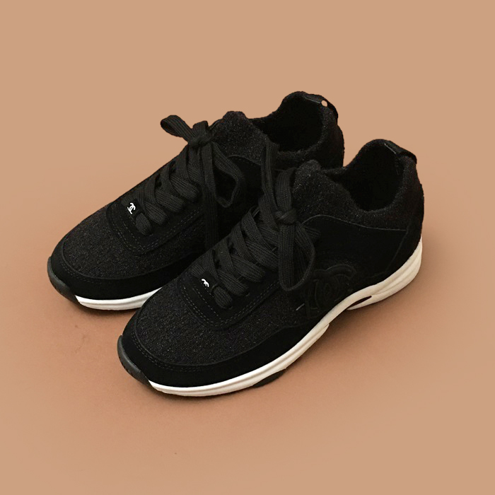   - シャネル2021 レディースレザースニーカー?,ブラック