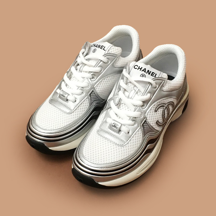 シャネルレディース グレー CC スニーカー -  Gray  - ch53x