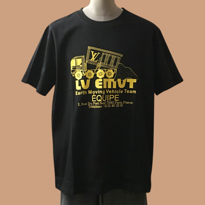 ルイヴィトン メンズ ブラック クルーネック 半袖Tシャツ -  Short sleeved 