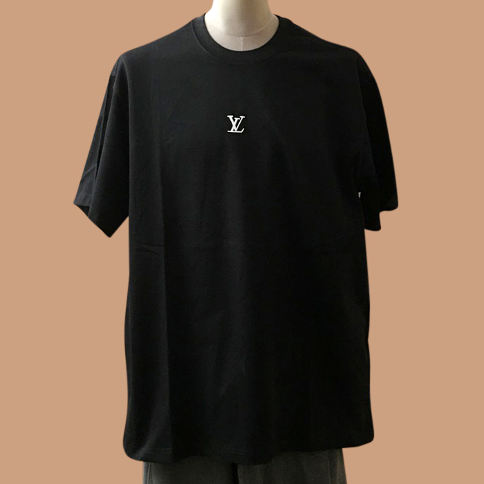 ルイヴィトン メンズ ブラック クルーネック 半袖Tシャツ -  Short sleeved 