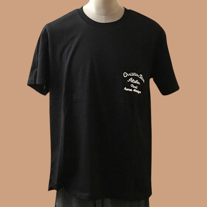 ディオール メンズ ブラック クルーネック 半袖Tシャツ -  Short sleeved 