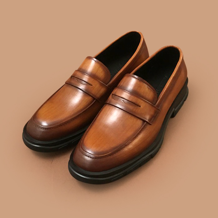 エルメス メンズ シグネチャー キャメルローファー -  Camel Loafer