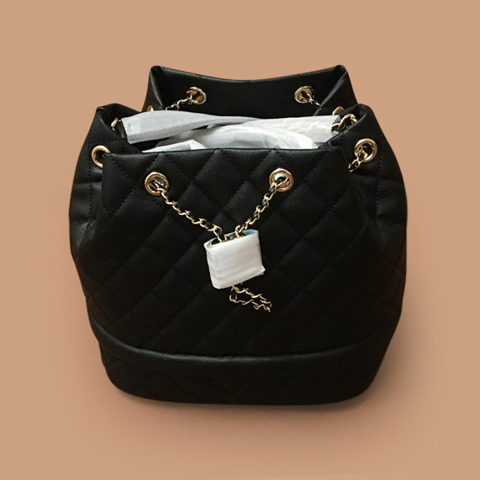  Bucket,20cm - シャネル2021 レディースレザーバケット ショルダーバッグ,20cm,CHAB1633,ブラック