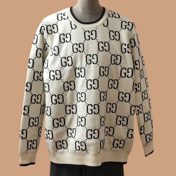 グッチ メンズ アイボリー クルーネック ニット -Ivory Knits - guc05245x