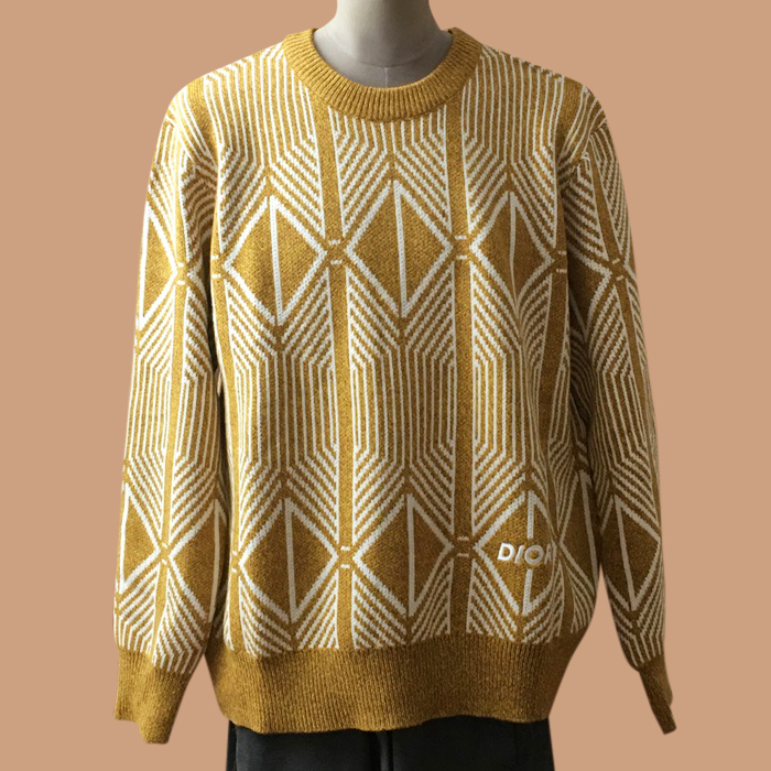ディオール メンズ イエロー クルーネック セーター -  Yellow  - di51x
