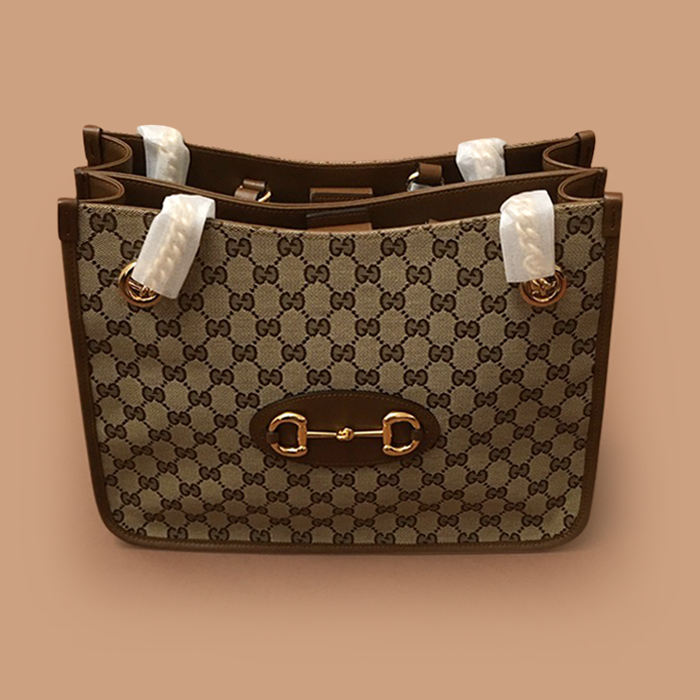 2020 Horsebit   ,35CM - グッチホースビット レディース トート  ショッパーバッグ 621144,GUB1097,35cm,ブラウン