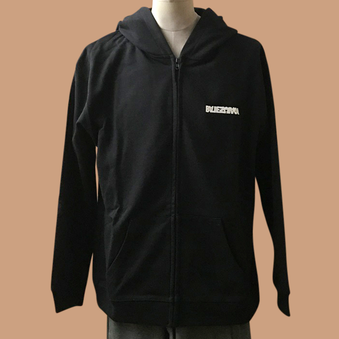 バレンシアガ ユニセックス ブラック ジップアップ フーディーTシャツ -  - ba82x