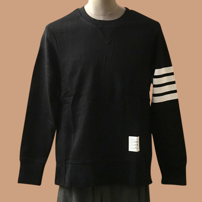2020 Strap  - トムブラウンメンズ ストラップ クルーネック コットン 長袖Tシャツ Thom0975x.Size(s - 3xl).ブラック