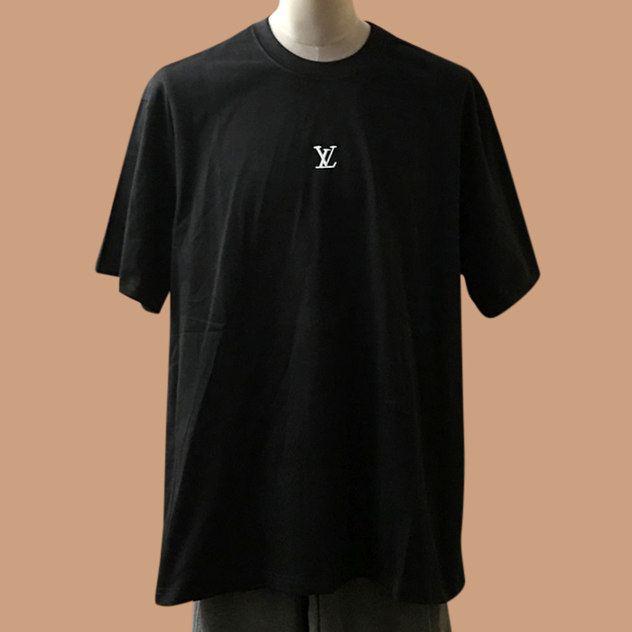 ルイヴィトン メンズ ブラック クルーネック 半袖Tシャツ -  Short sleeved 