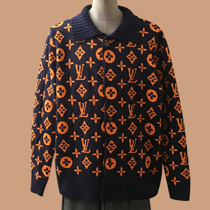 ルイヴィトン メンズ ネイビー ポロ ニット -   - lv193x