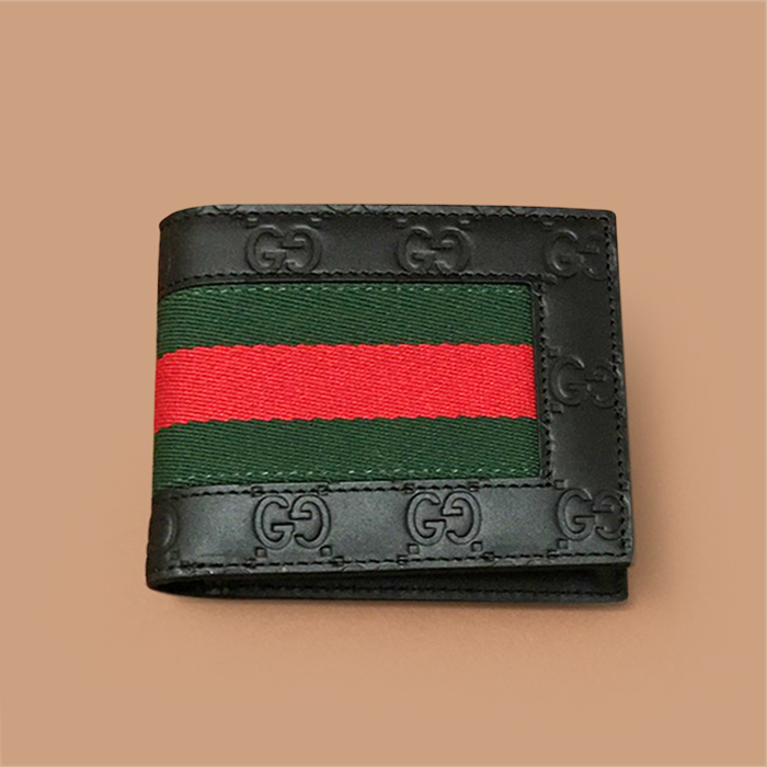  ,12cm - グッチメンズレザー二つ折り財布,12cmブラック