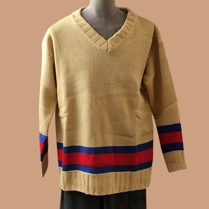 グッチ ユニセックス Vネック キャメル セーター -Camel  - gu93x