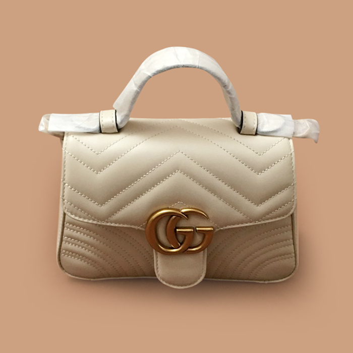 グッチ レディース ホワイト 슈퍼 ミニ マルモントバッグ - White Bag