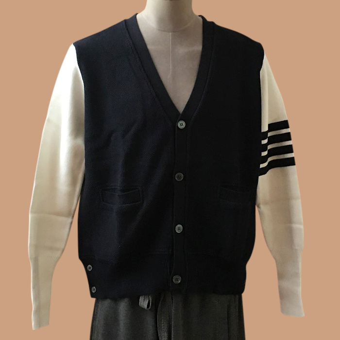 Strap   - トムブラウンユニセックス ストラップ Vネック カーディガン Thom01307x Size