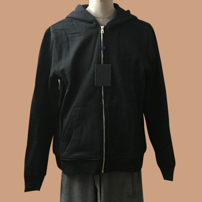ルイヴィトン メンズ ブラック ジップアップ フーディーTシャツ -  