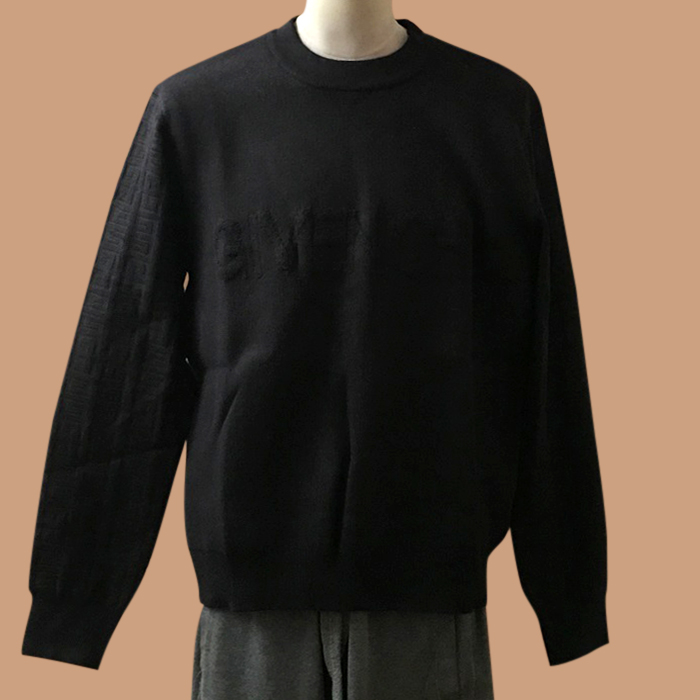  - ジバンシィメンズ LOGO カジュアル セーター Giv0321x.ブラック