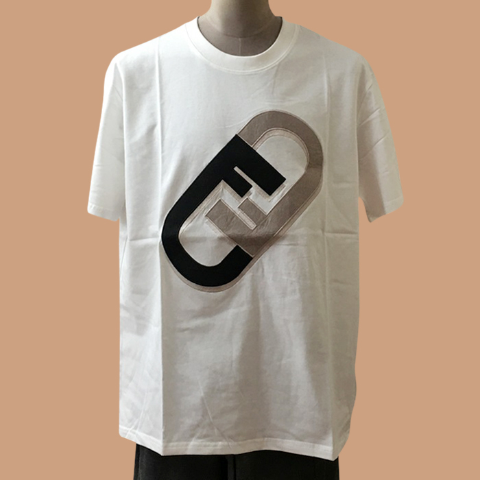 フェンディ メンズ ホワイト クルーネック 半袖Tシャツ - White Short sleeved 
