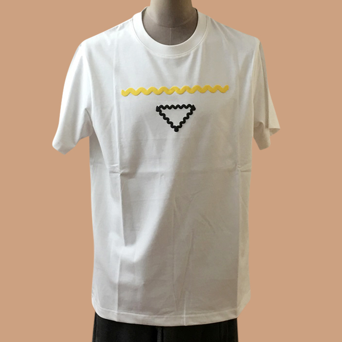 プラダ メンズ ホワイト クルーネック 半袖Tシャツ - White Short sleeved 