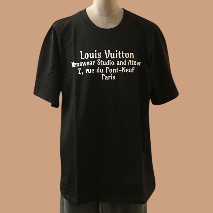 ルイヴィトン メンズ ブラック クルーネック 半袖Tシャツ -  Short sleeved 