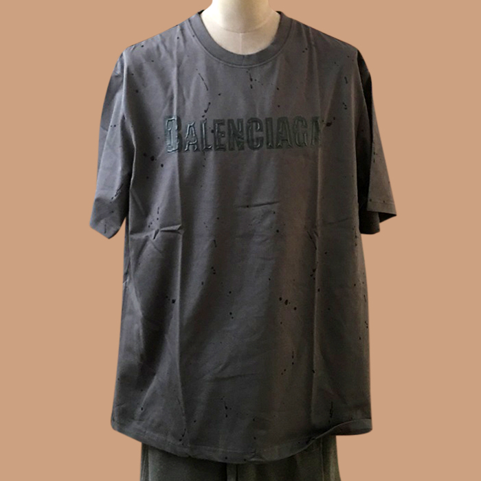 バレンシアガ メンズ グレー クルーネック 半袖Tシャツ -  Gray Short sleeved 