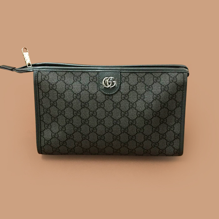 グッチ メンズ オフィディア グレー クラッチバッグ -Gray - gu123x