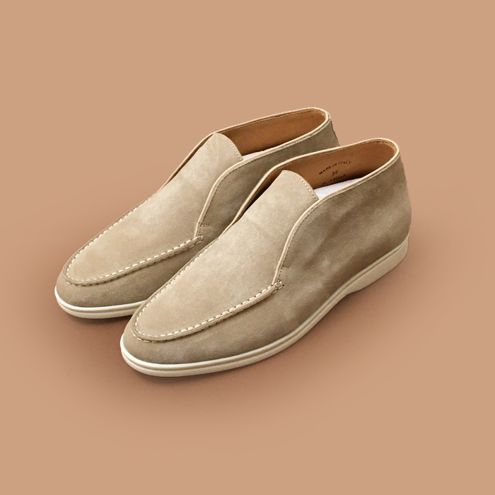  - ルルレモンメンズ レザーローファーベージュ