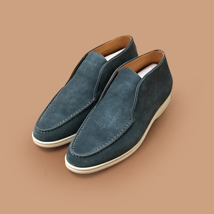  - ルルレモンメンズ レザーローファーブルー