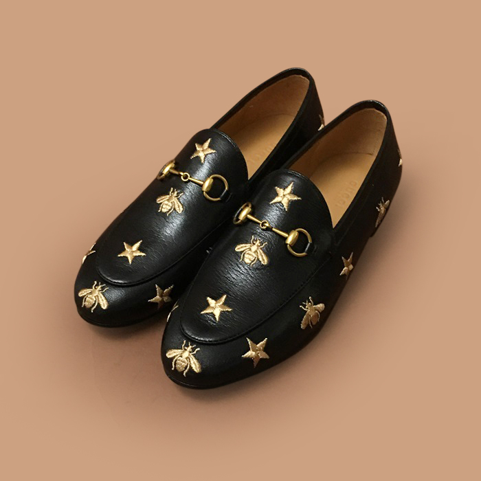 - グッチレディース レザーローファーブラック