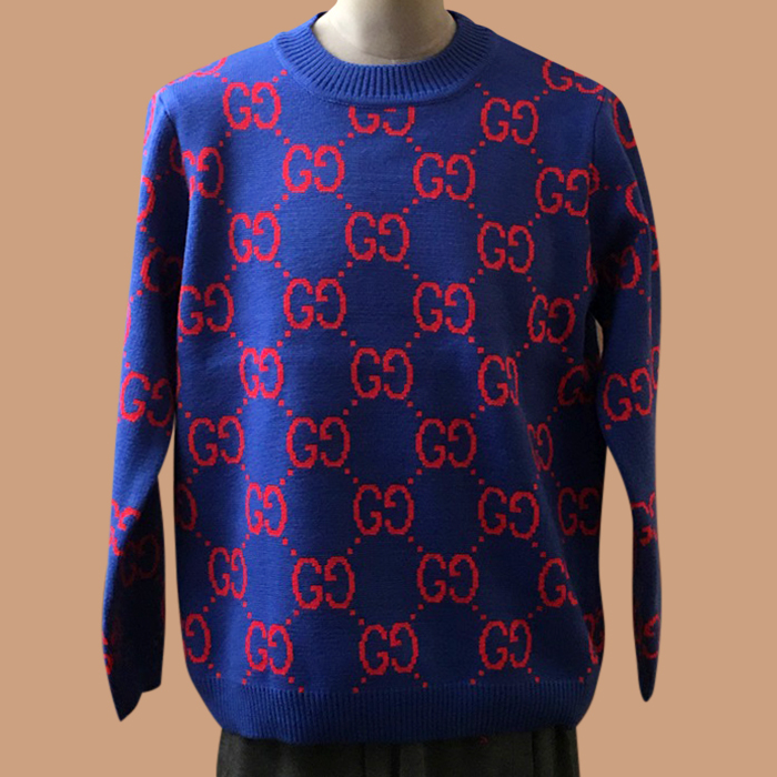 グッチ メンズ ブルー クルーネック ニット - Knits