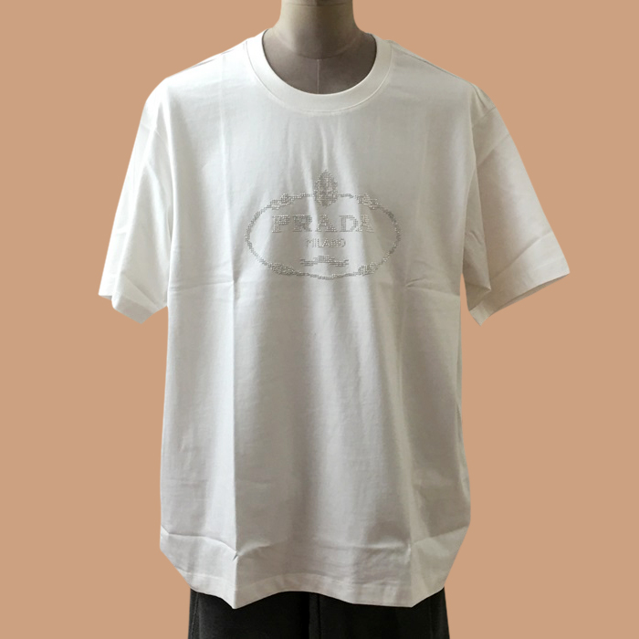 プラダ メンズ クルーネック ホワイト 半袖Tシャツ - White Short sleeved 