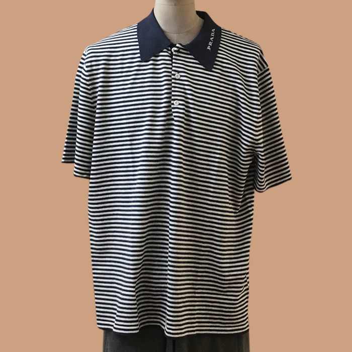 プラダ メンズ ブルー クルーネック 半袖Tシャツ -  Short sleeved  - pr329x