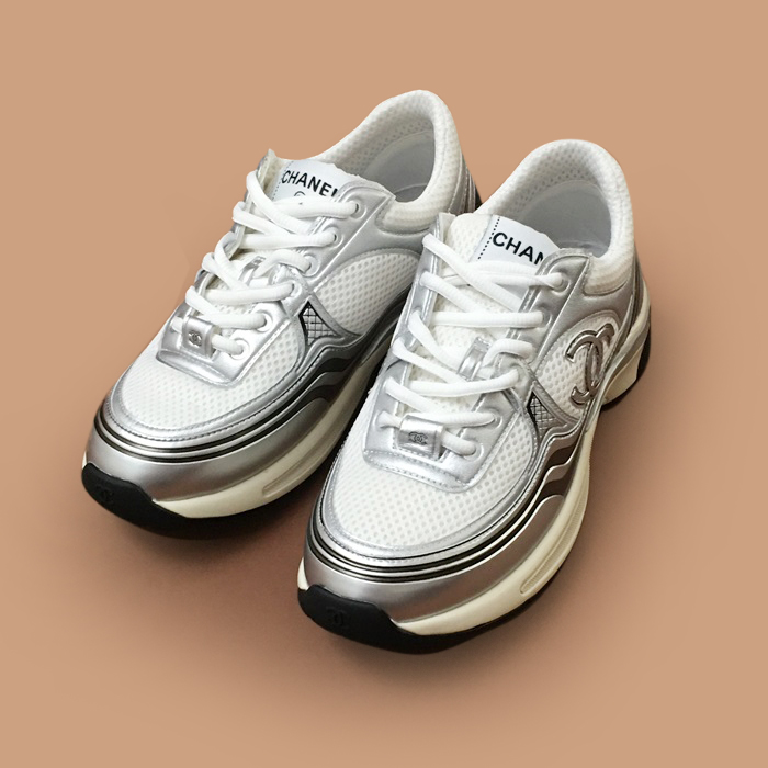 シャネルレディース グレー CC スニーカー -  Gray  - ch53x