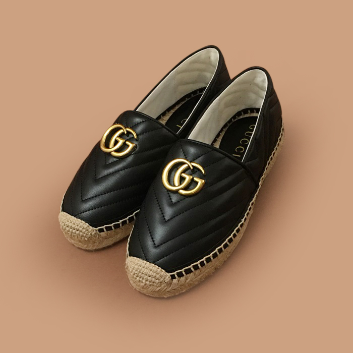 グッチレディースレザーエスパディユ スリッポン.ブラック