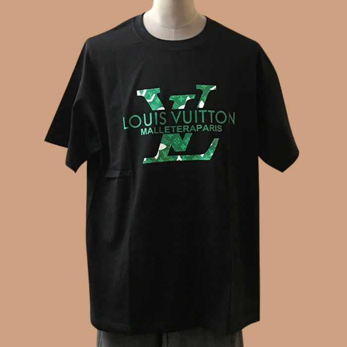 ルイヴィトン メンズ ブラック クルーネック 半袖Tシャツ -  Short sleeved 