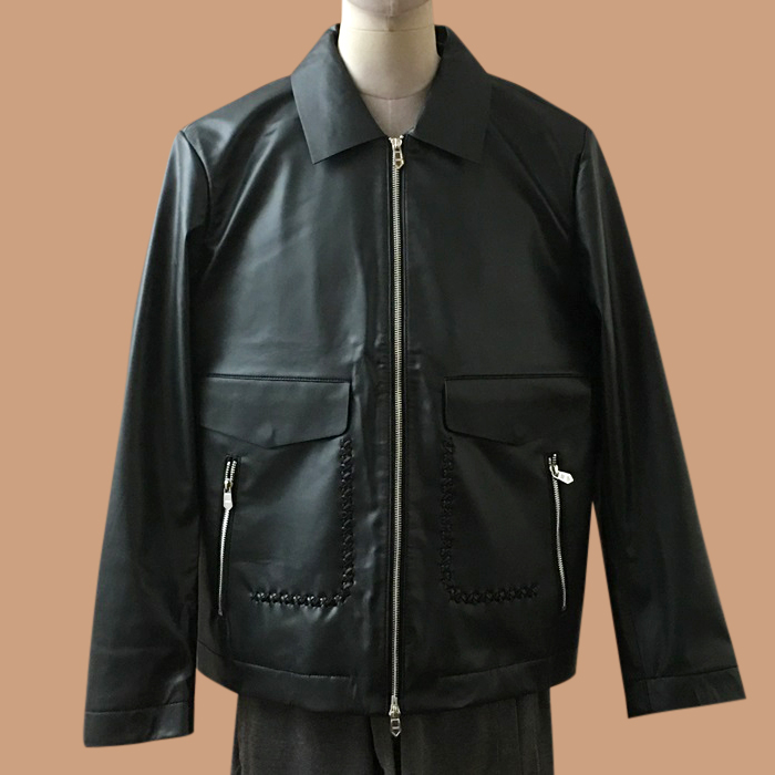サンローラン メンズ ブラック レザージャケット - s