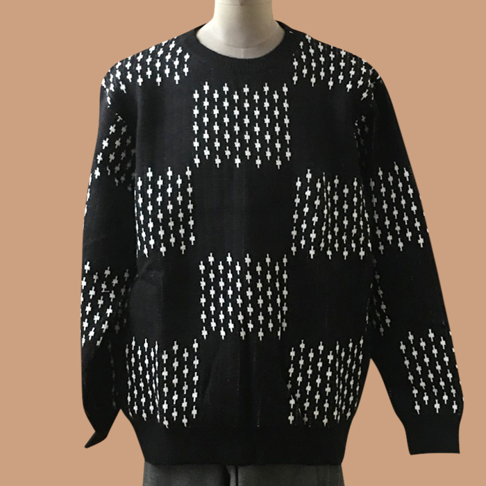 ルイヴィトン メンズ ブラック クルーネック ニット -   - lv409x