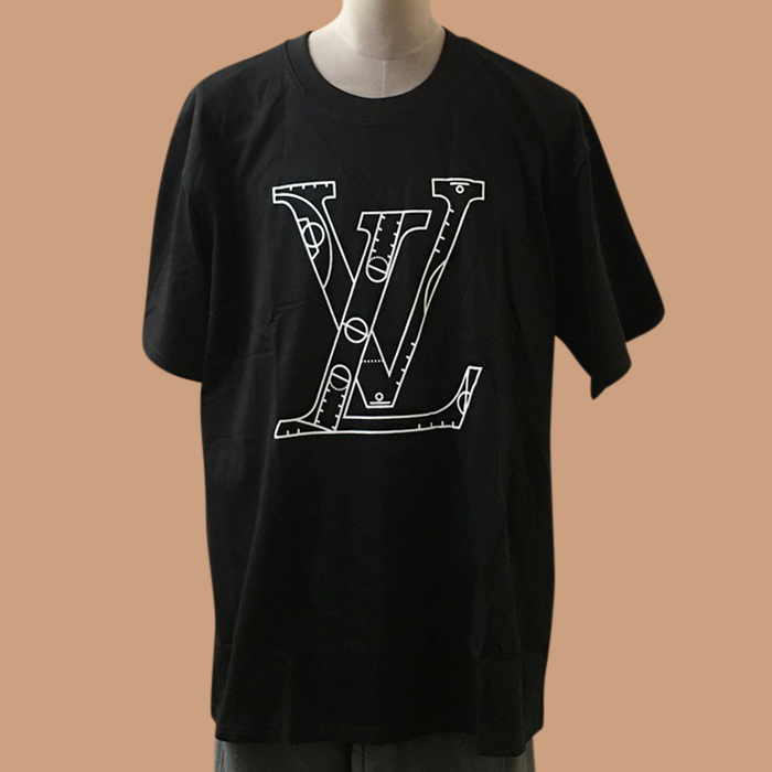 ルイヴィトン メンズ ブラック クルーネック 半袖Tシャツ -  Short sleeved 