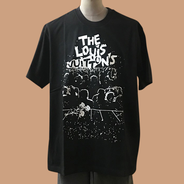 ルイヴィトン メンズ ブラック クルーネック 半袖Tシャツ -  Short sleeved 