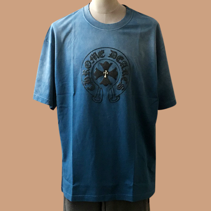 クロムハーツ メンズ ブルー クルーネック 半袖Tシャツ -  Short sleeved T-shirts - chr472x