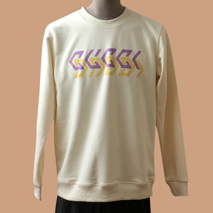 グッチ メンズ ベーシック アイボリー スウェット -Ivory  - Gu89x