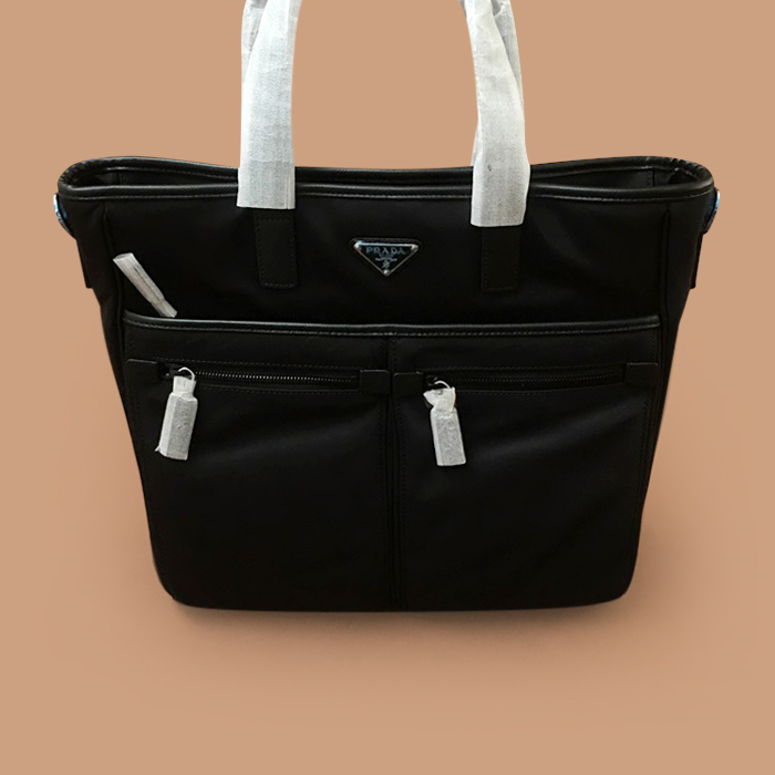 プラダ メンズ ブラック ブリーフケース - Bag